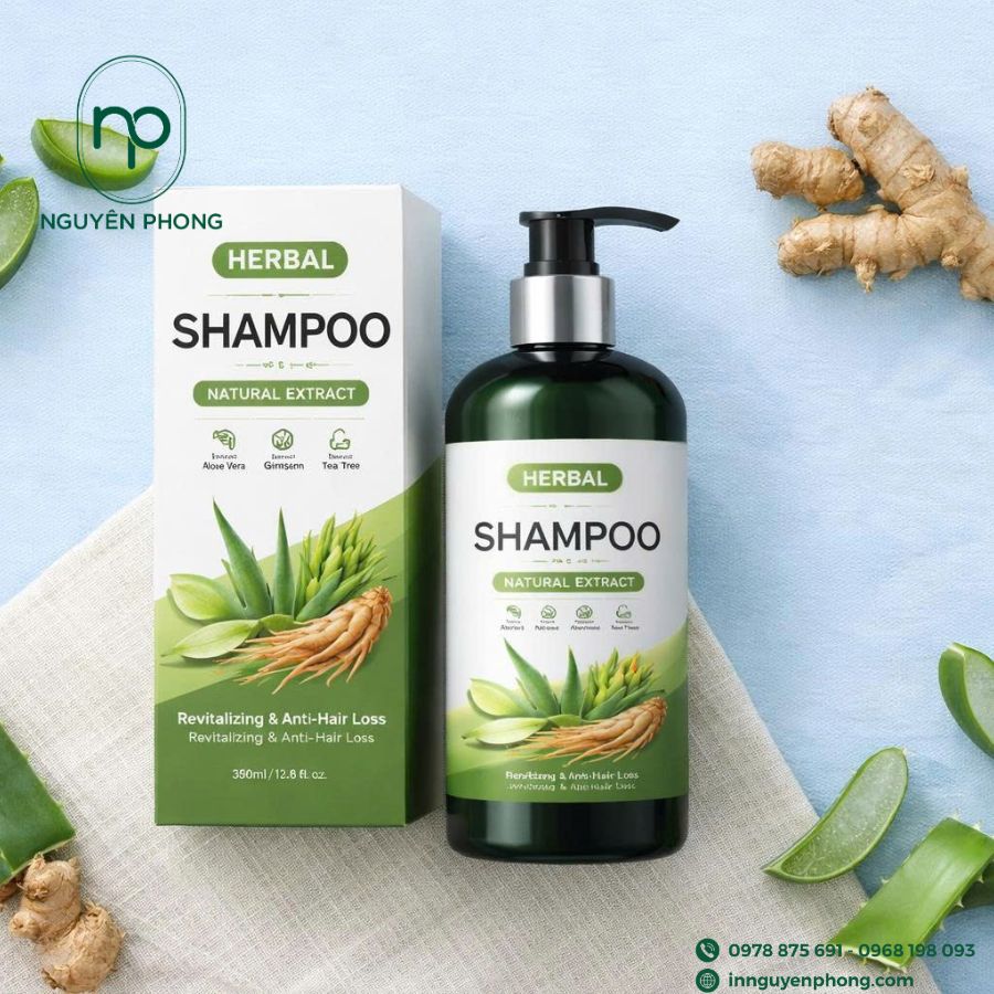 In hộp giấy đựng dầu gội